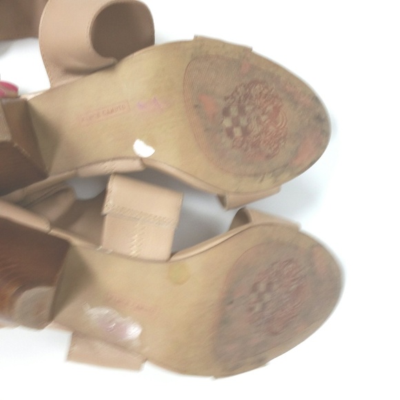 Vince Camuto Tan Strappy Chunky Ankle Heel Sandal - Picture 6 of 7